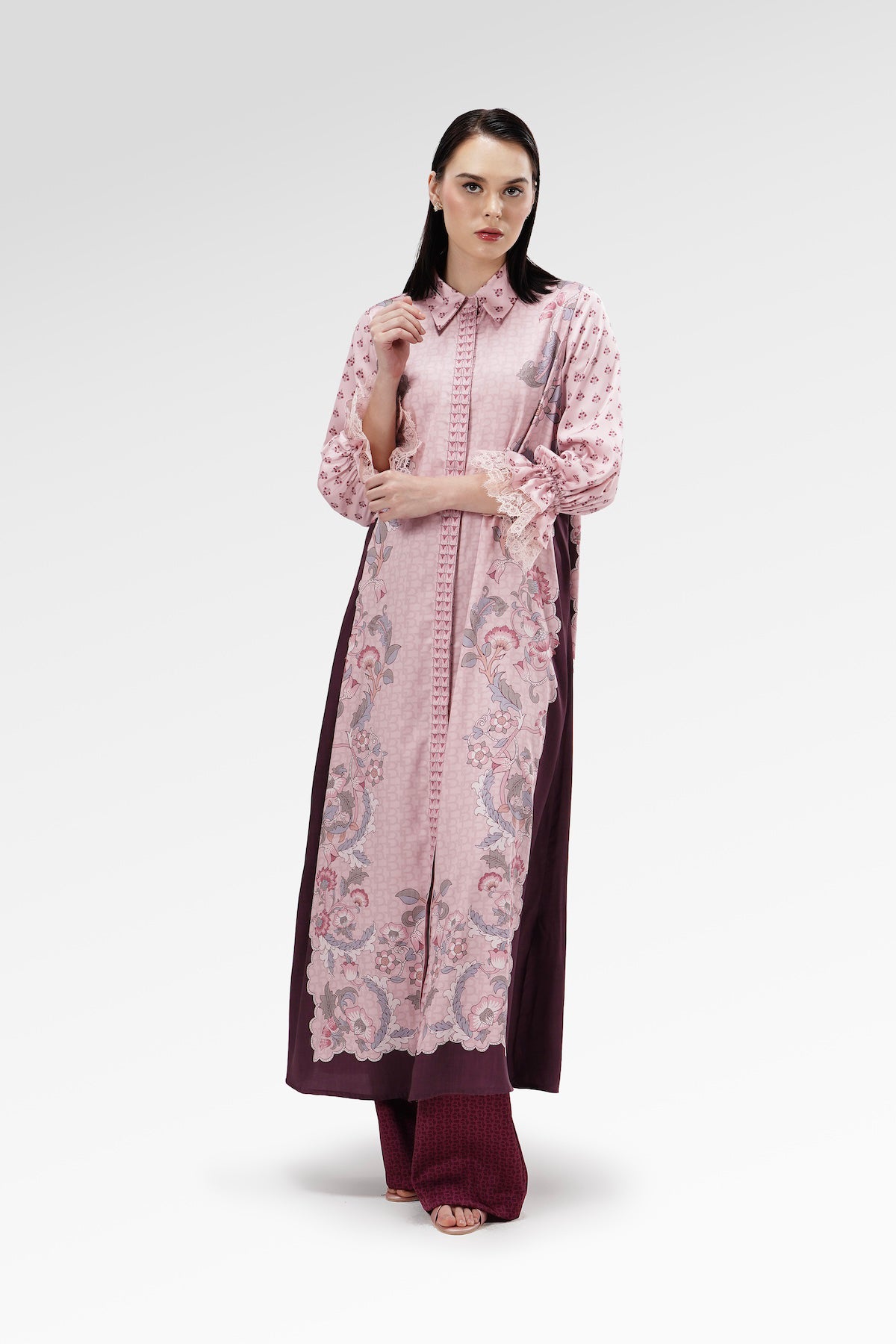 The Regal Shirt Dress - Burgundy