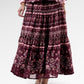 The Regal Tiered Skirt - Burgundy