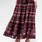 The Regal Tiered Skirt - Burgundy