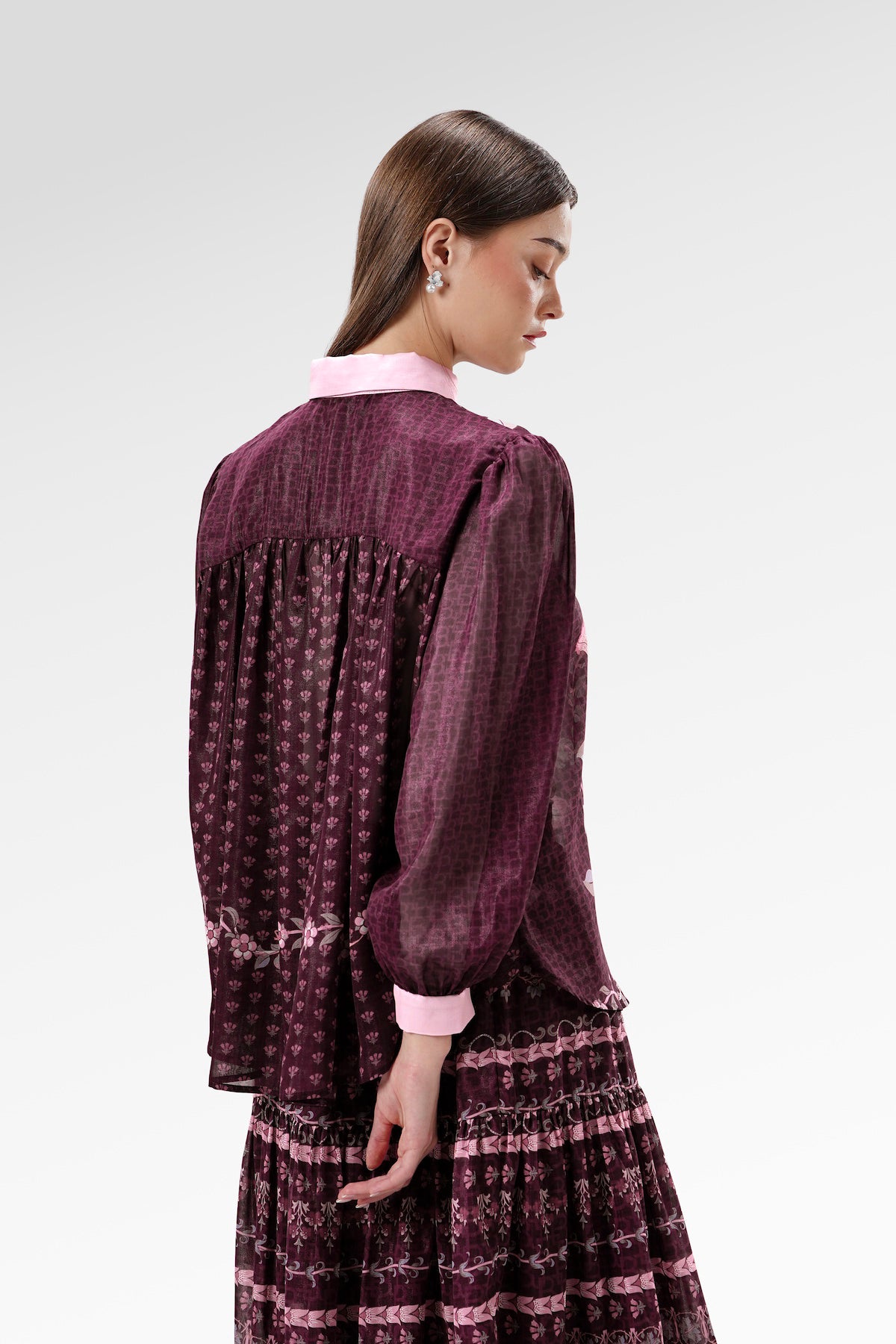 The Regal Sheer Shirt - Burgundy
