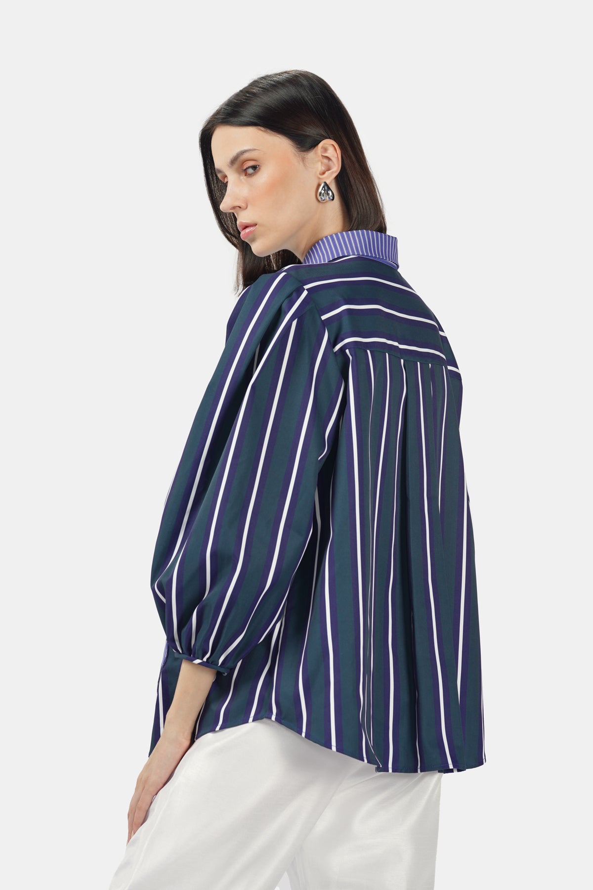 Tanisha Embroidery Shirt - Deep Ocean