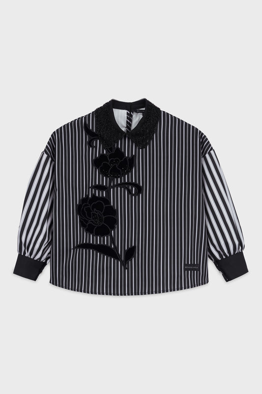 Thalassa Embroidery Shirt - Black