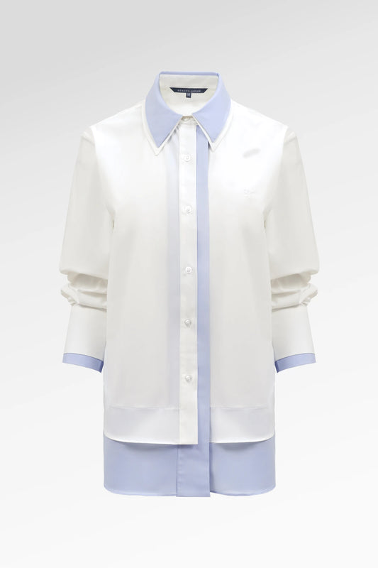 Thalia Two Tone Shirt - White