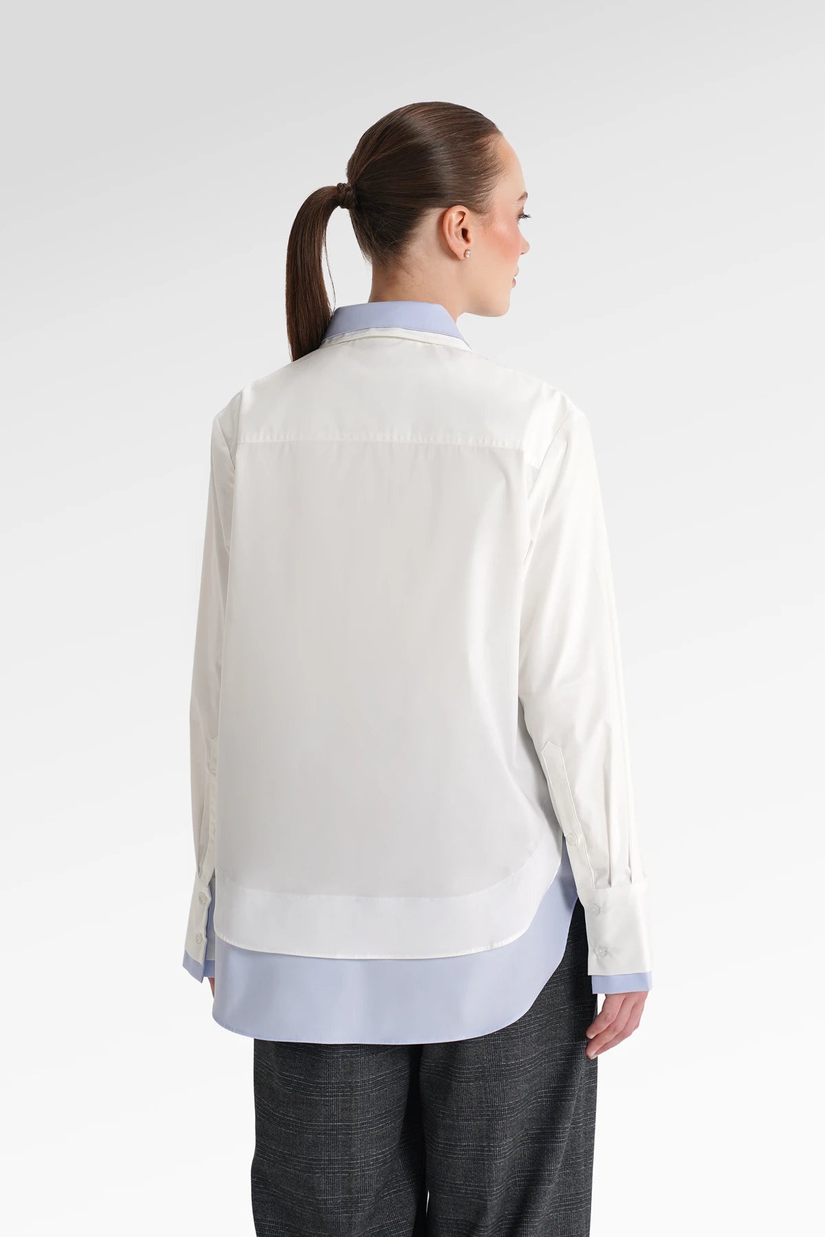 Thalia Two Tone Shirt - White