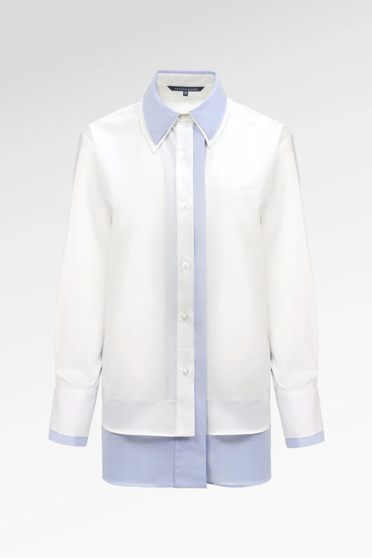 Thalia Two Tone Shirt - White