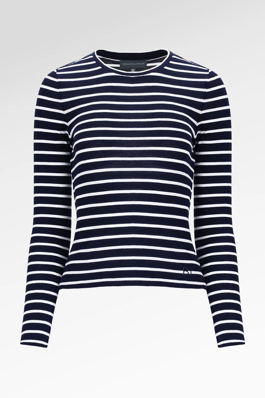 Tiana Top - Navy/White