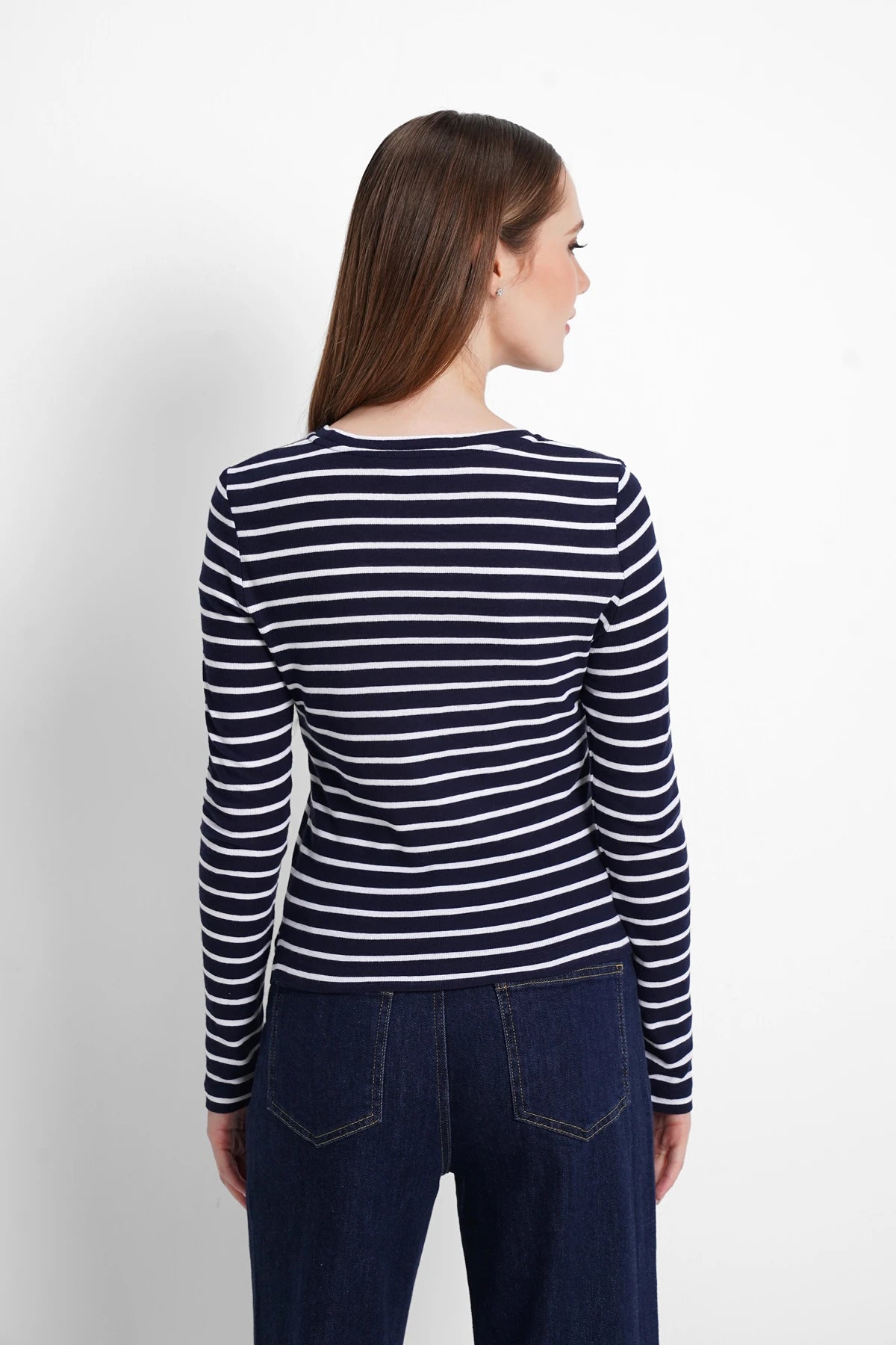 Tiana Top - Navy/White