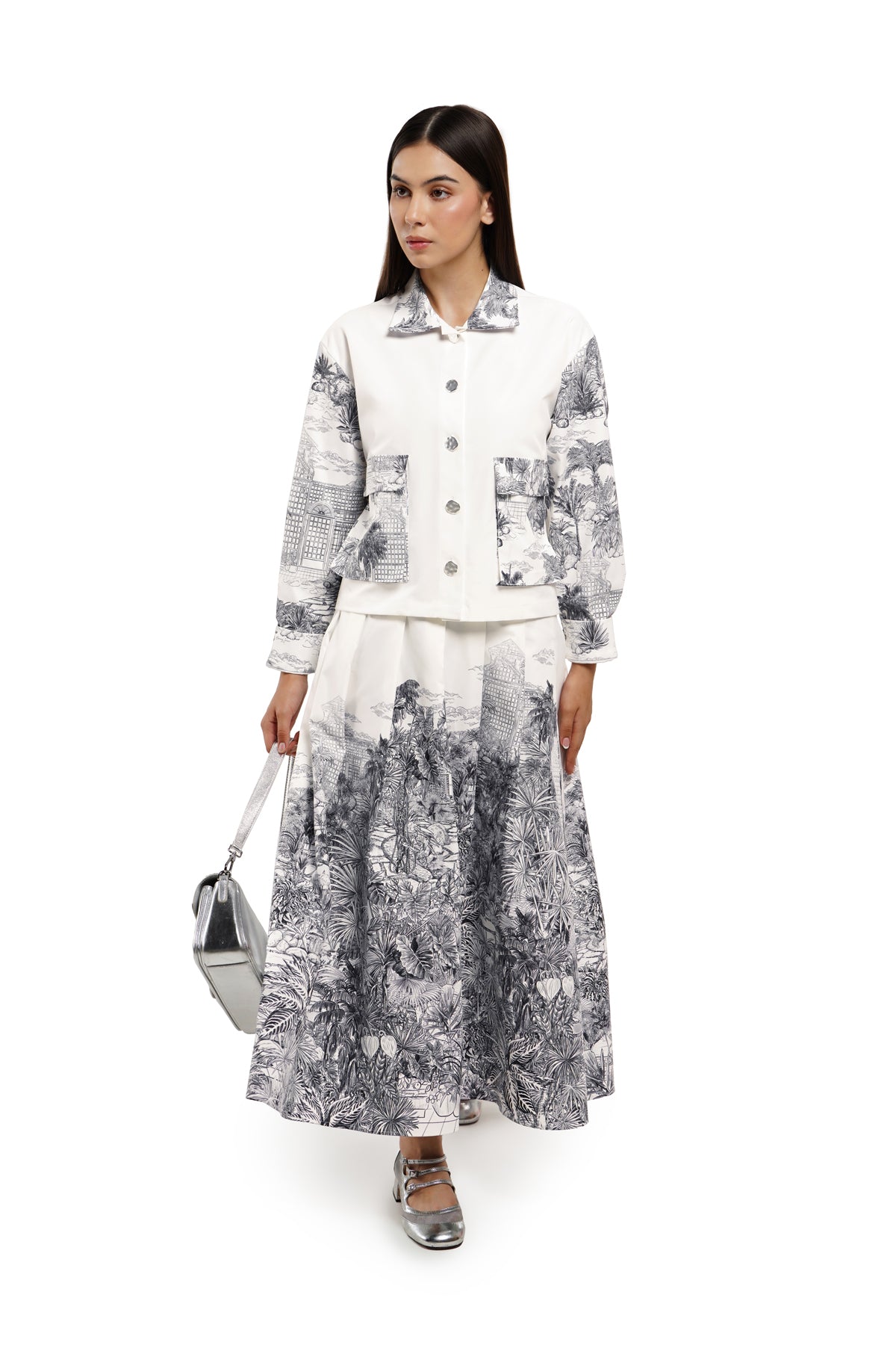 Toile Memoirs Crop Shirt - Cloud
