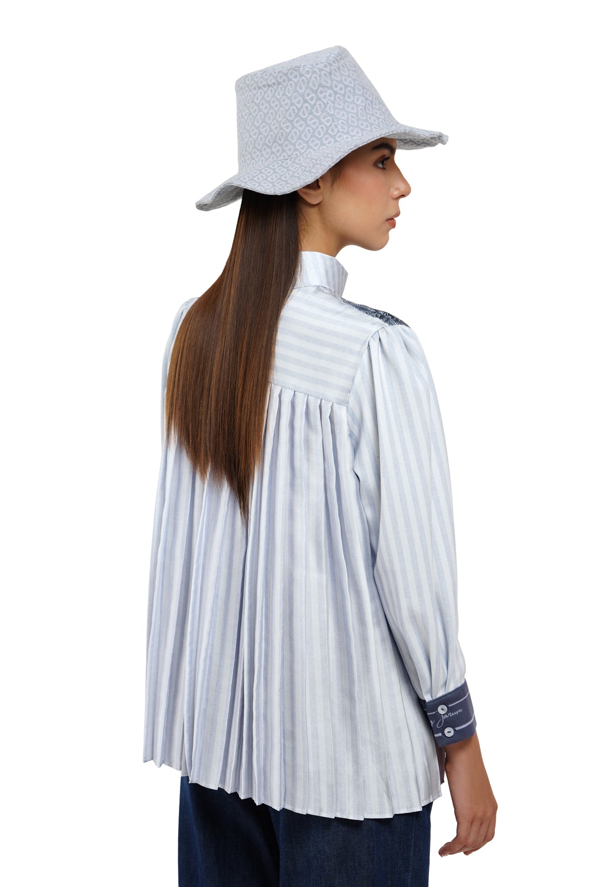 Toile Memoirs Pleated Blouse - Frost