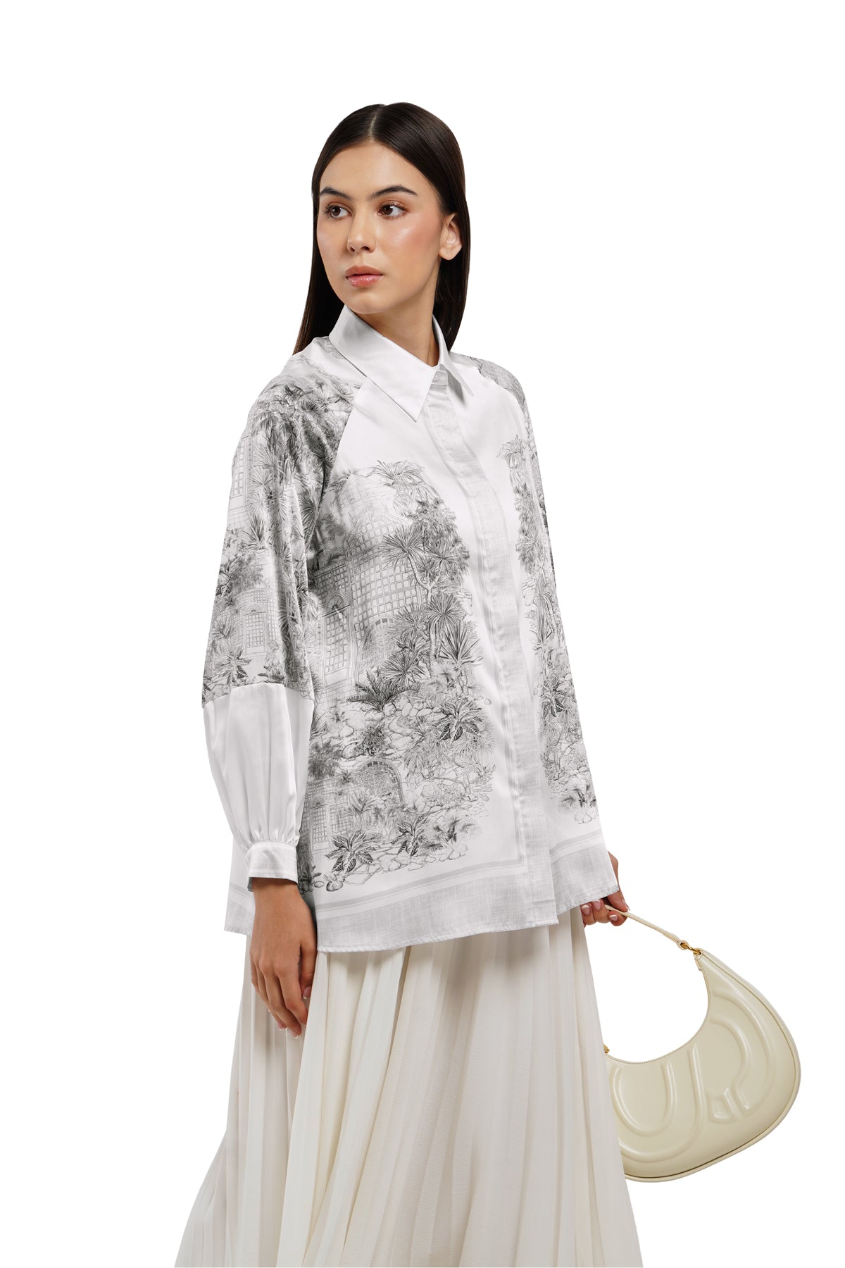 Toile Memoirs Satin Shirt - Cloud