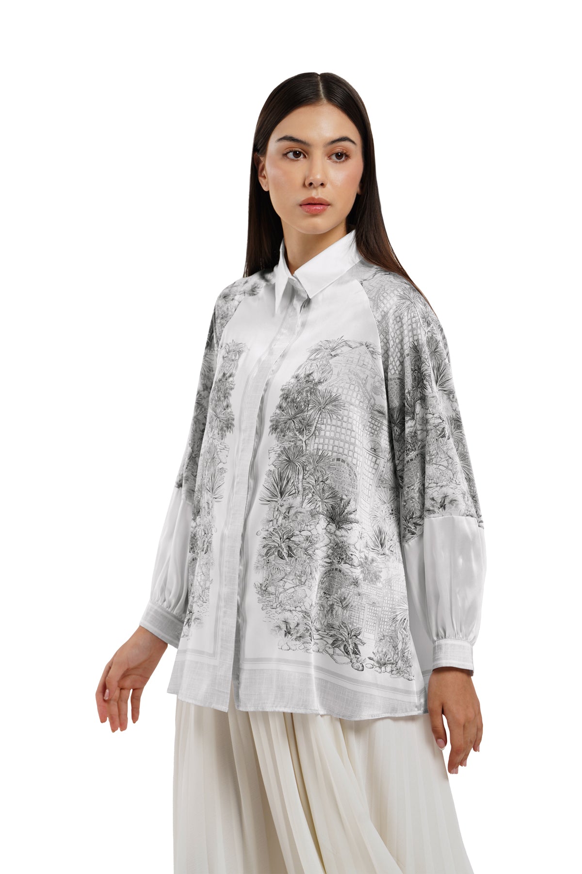 Toile Memoirs Satin Shirt - Cloud