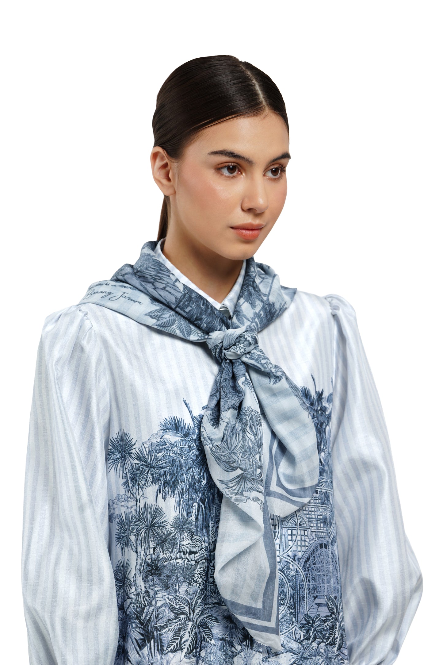Toile Memoirs Scarf - Dusty Blue