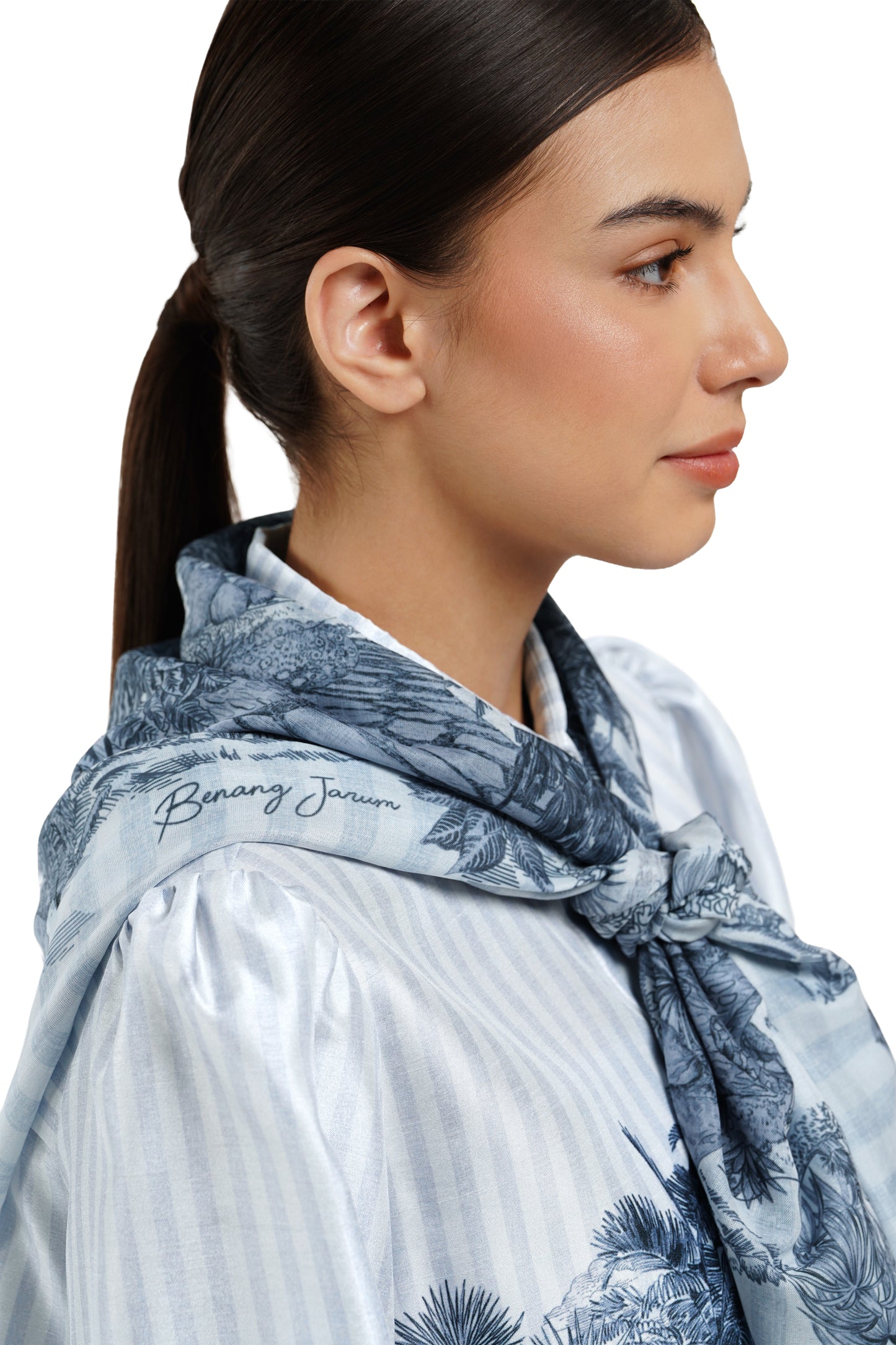 Toile Memoirs Scarf - Dusty Blue