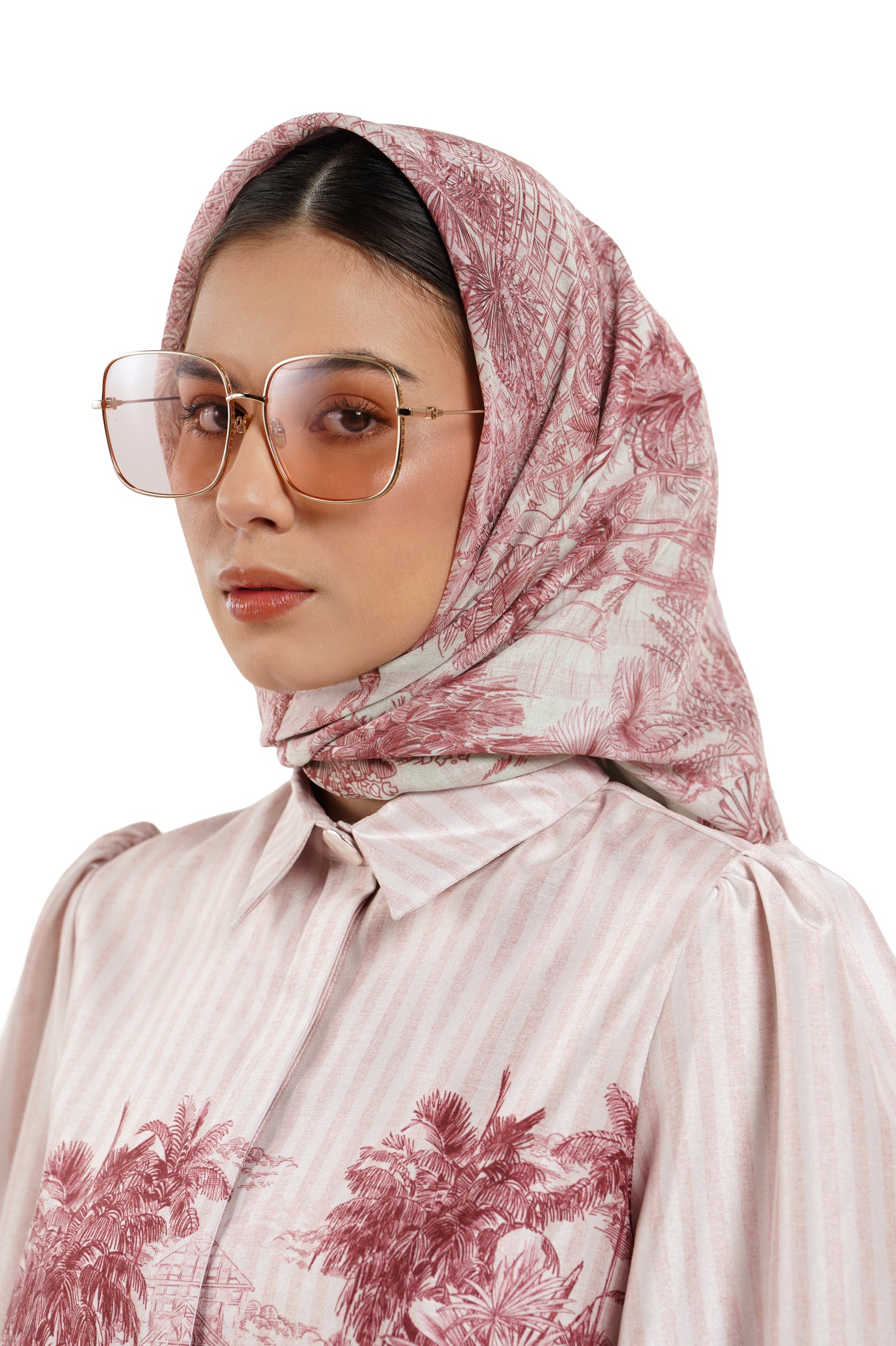 Toile Memoirs Scarf - Dusty Rose