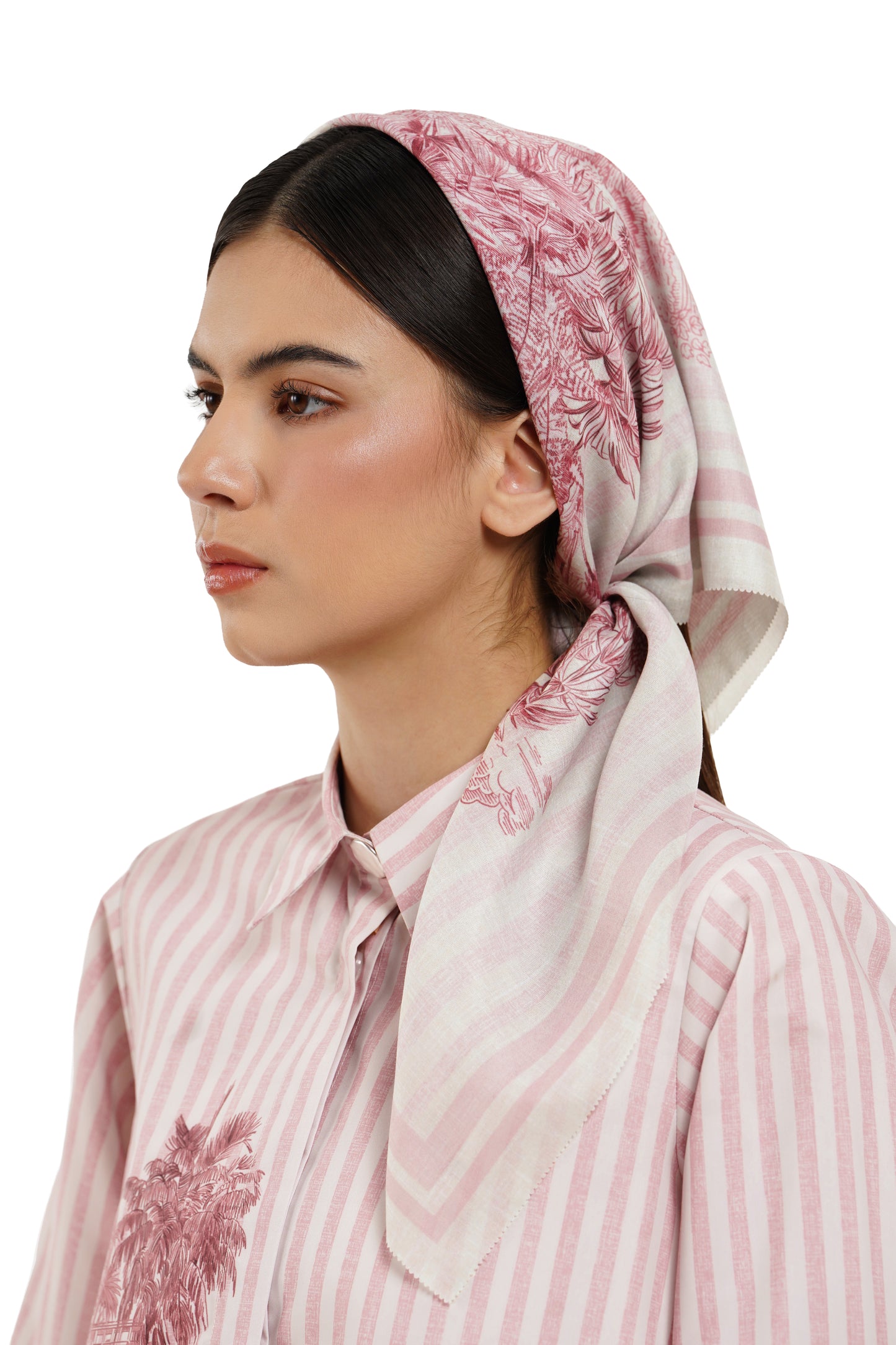 Toile Memoirs Scarf - Dusty Rose