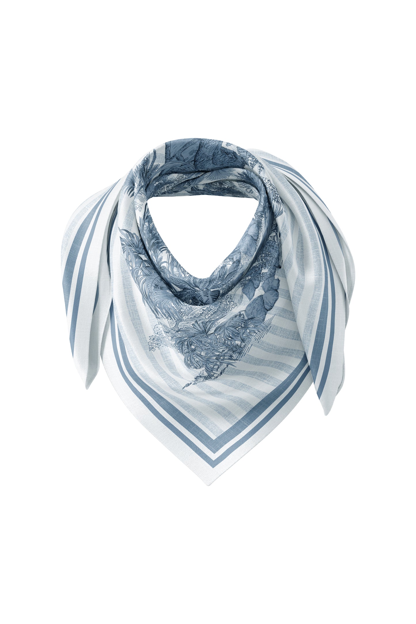 Toile Memoirs Scarf - Dusty Blue