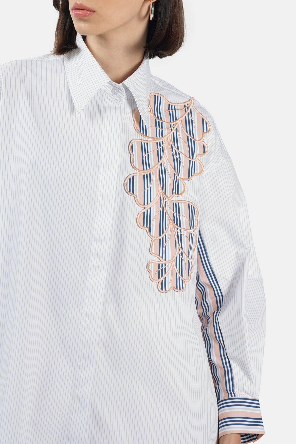 Valeska Embroidery Shirt - Sky Blue