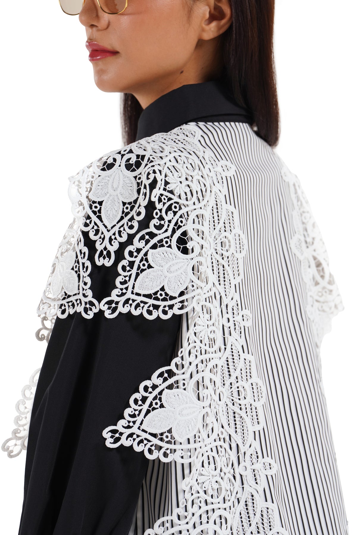 Vellara Lace Shirt - Monochrome