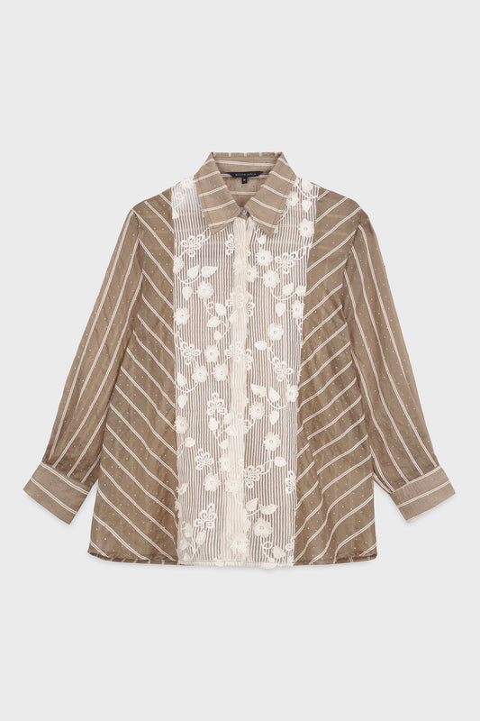 Velma Stripey Shirt - Brown