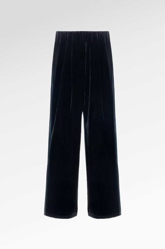 Velvet Long Pants - Black