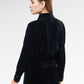 Velvet Zip Up Jacket - Black