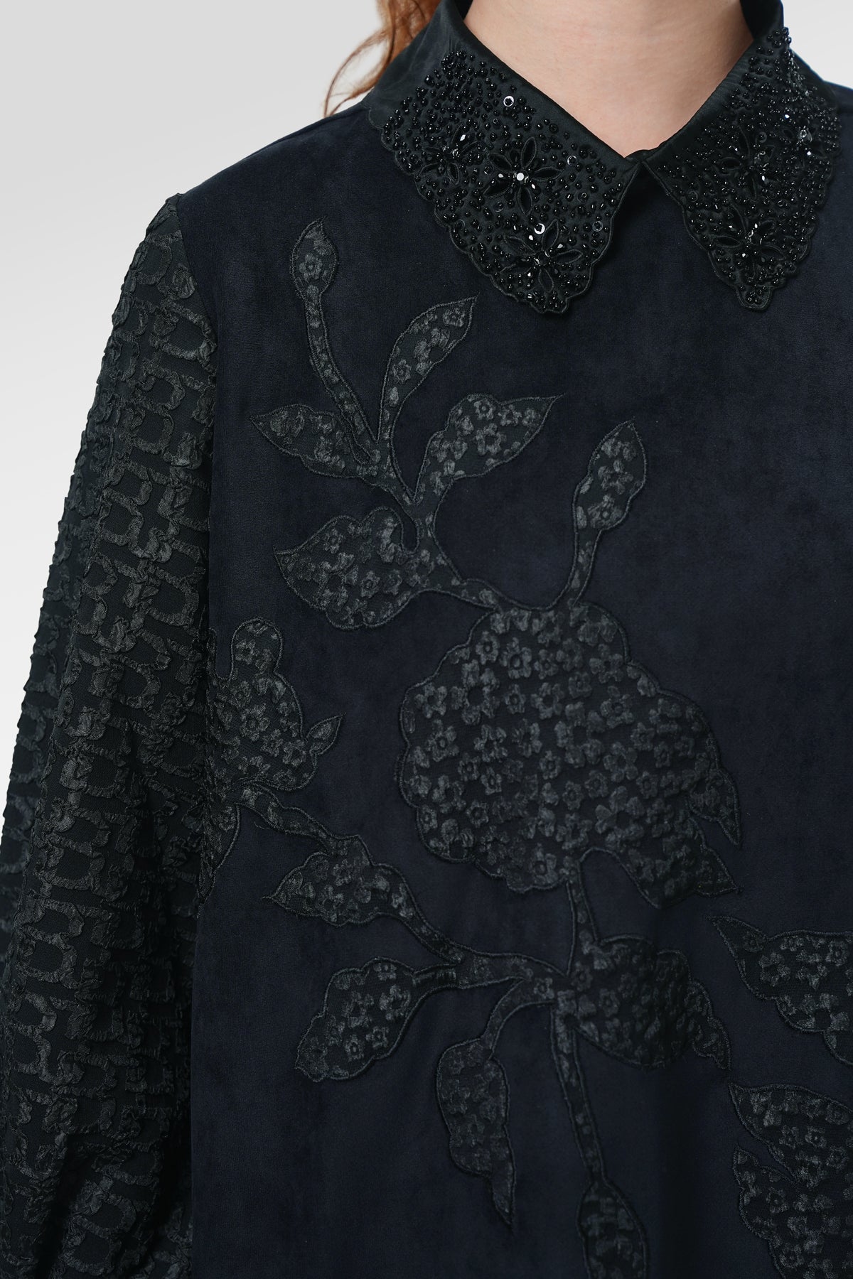 Viana Embroidery Blouse - Black