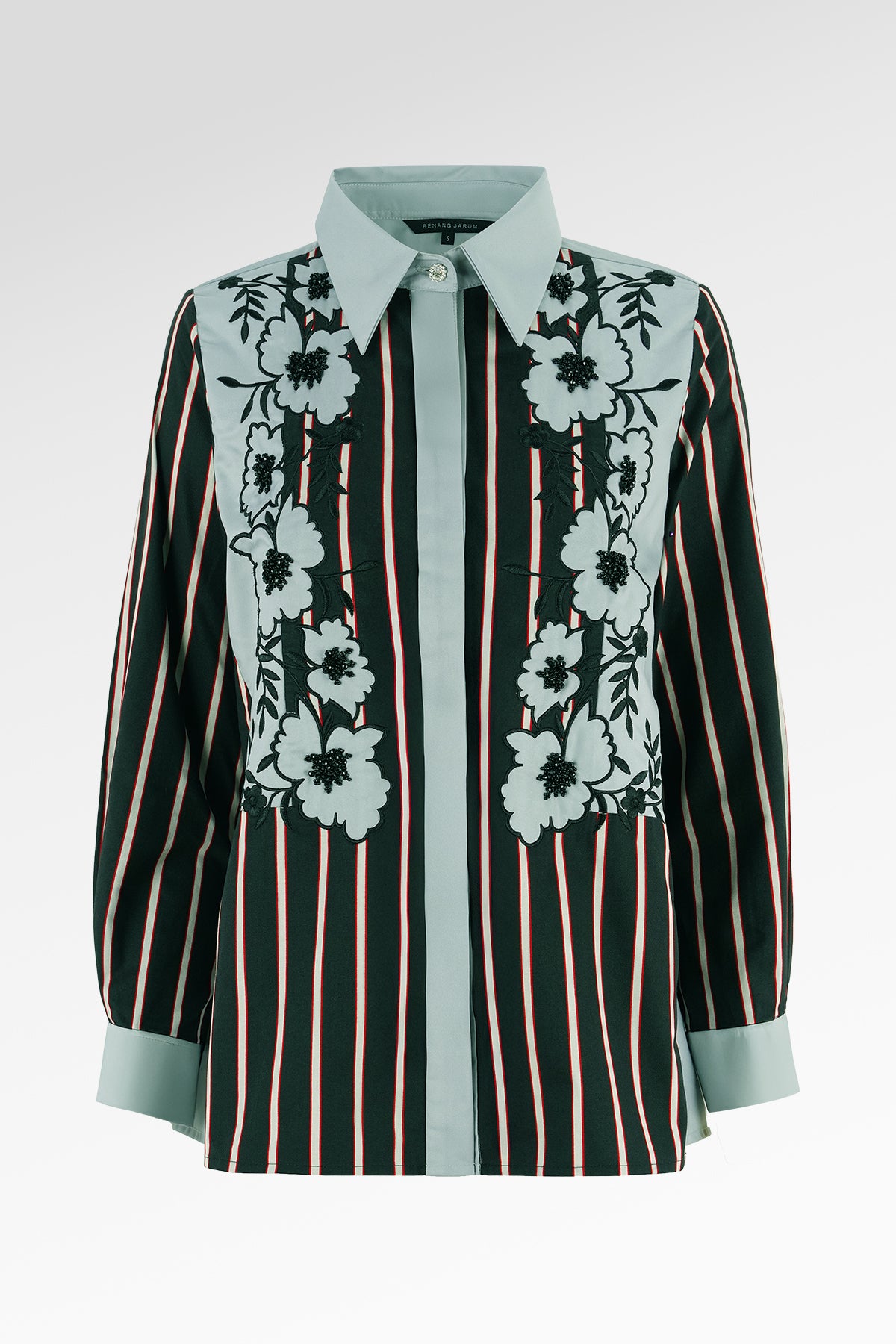 Vienne Embroidery Shirt - Charcoal Sage