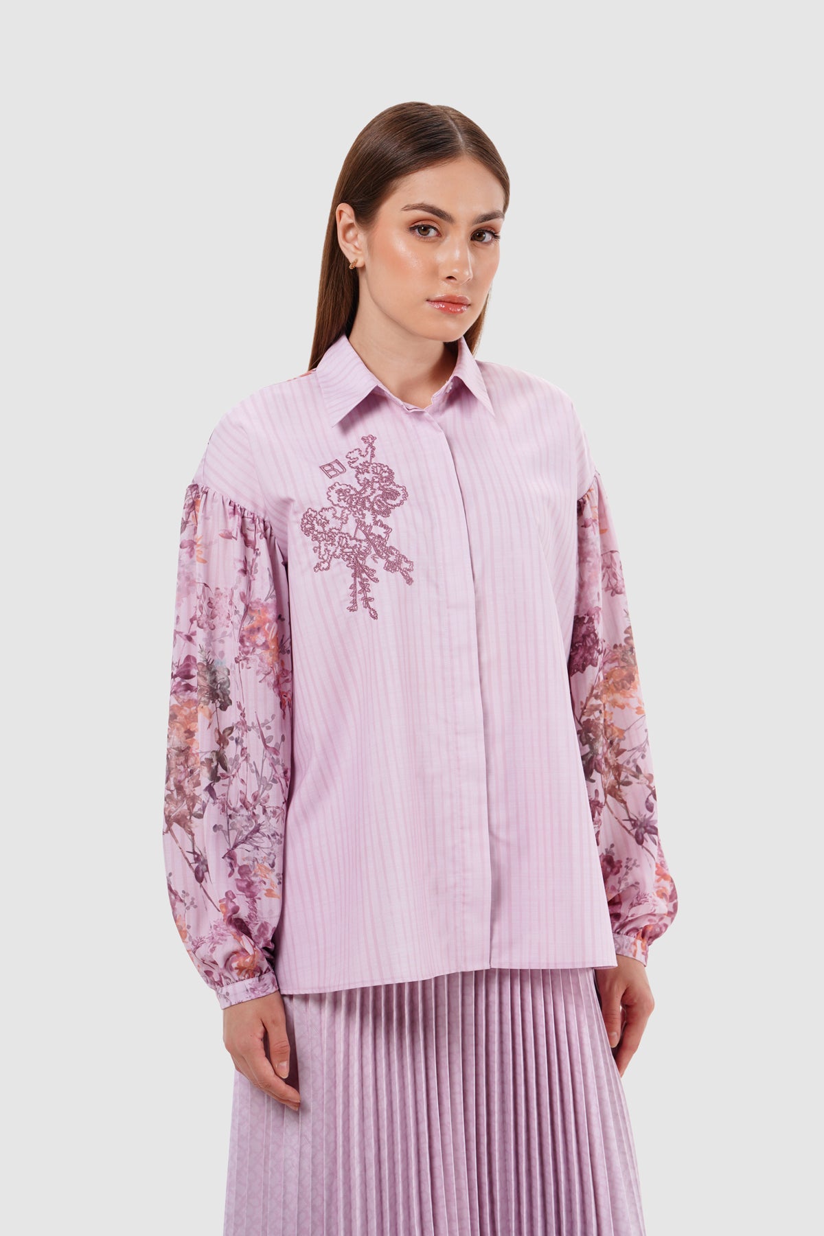 Viola Embroidery Shirt - Blossom