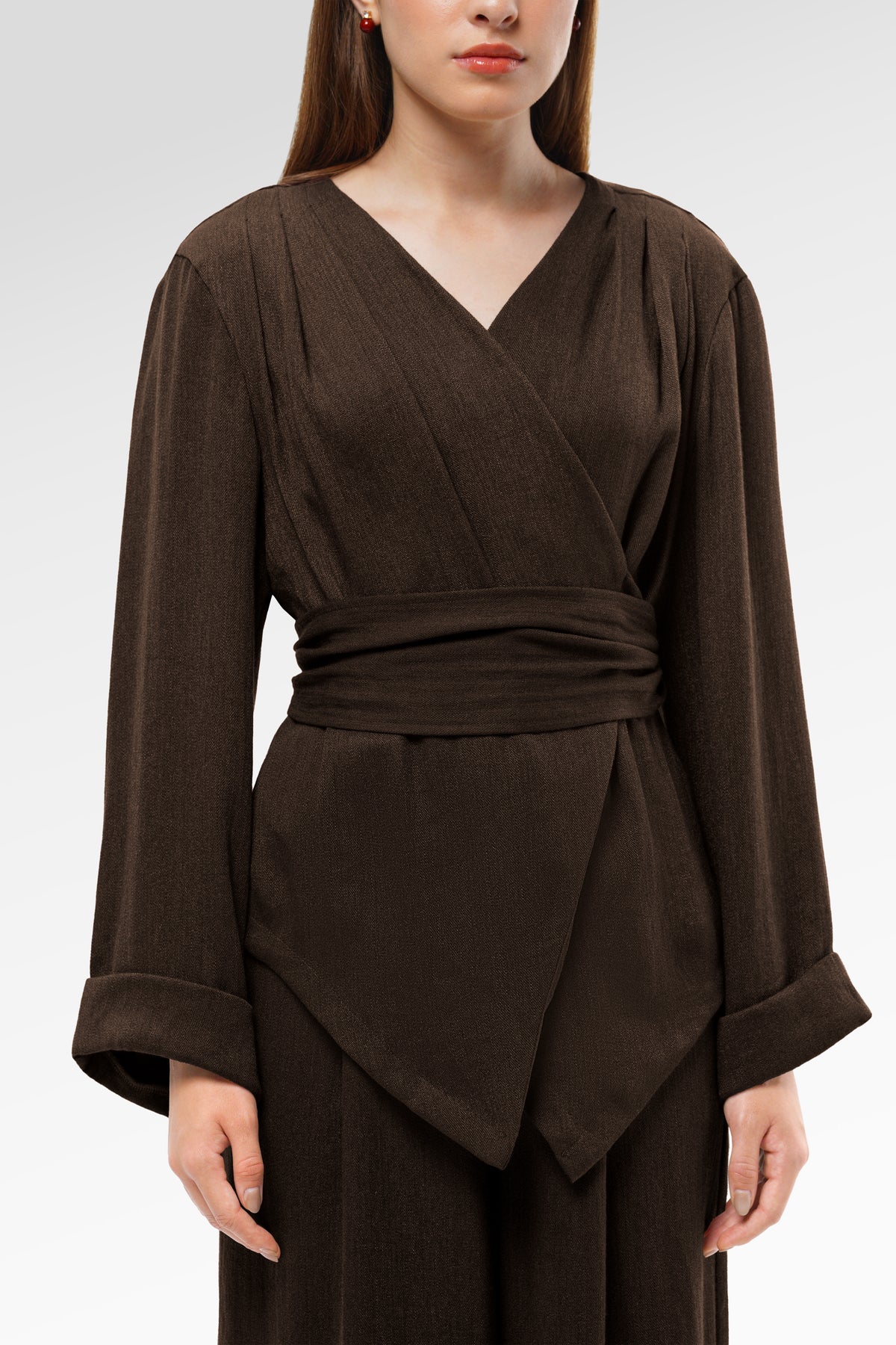 Viona Wrap Outer - Dark Brown
