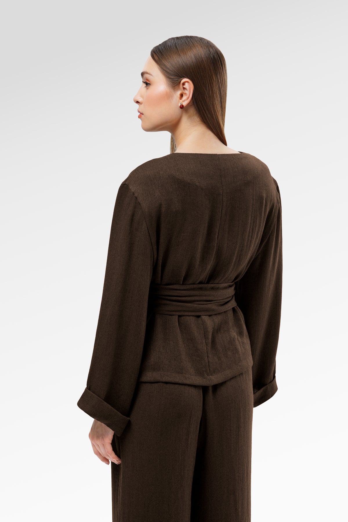 Viona Wrap Outer - Dark Brown