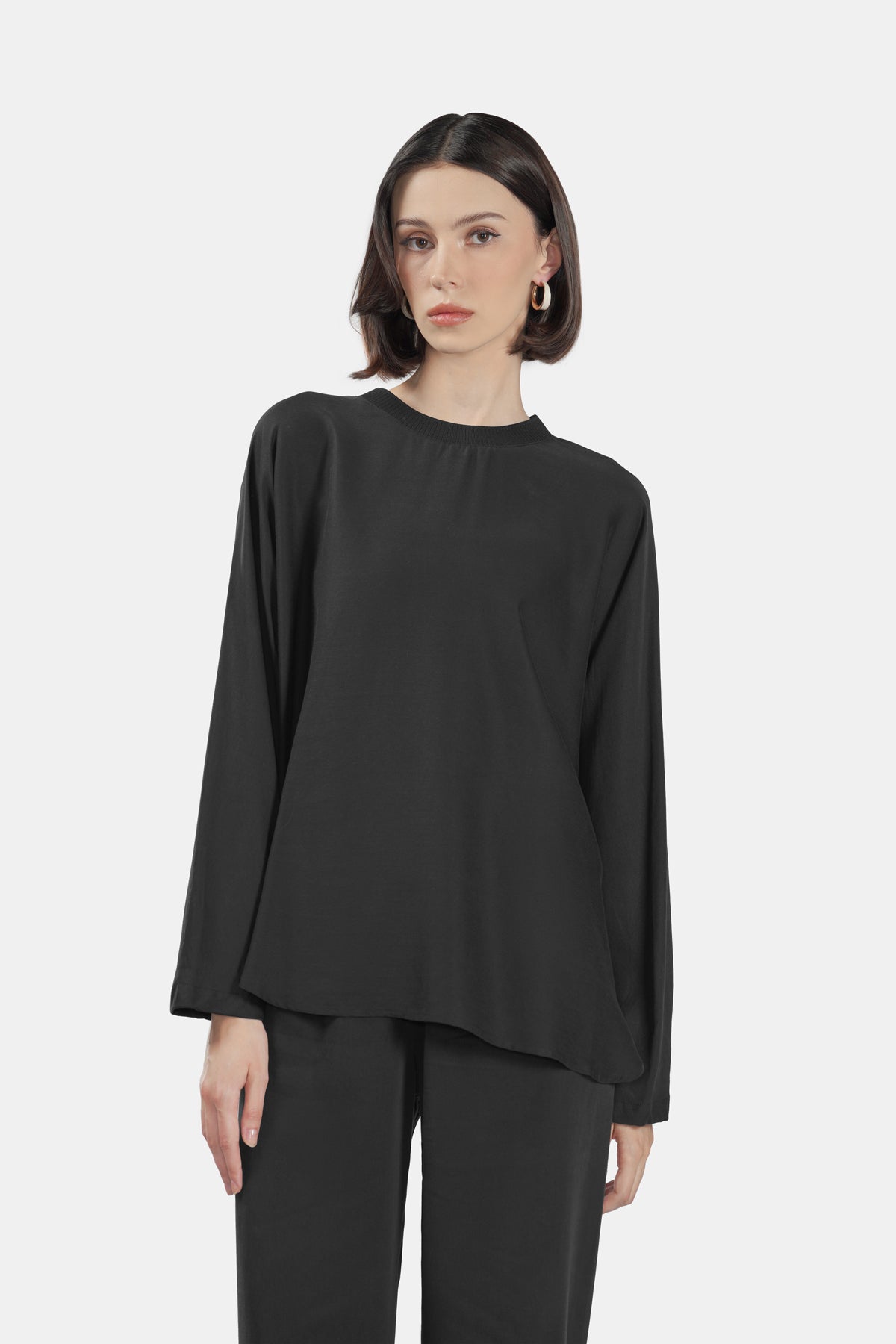 Winter Loose Blouse - Black