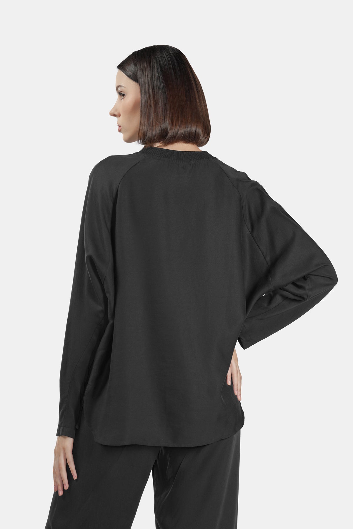 Winter Loose Blouse - Black