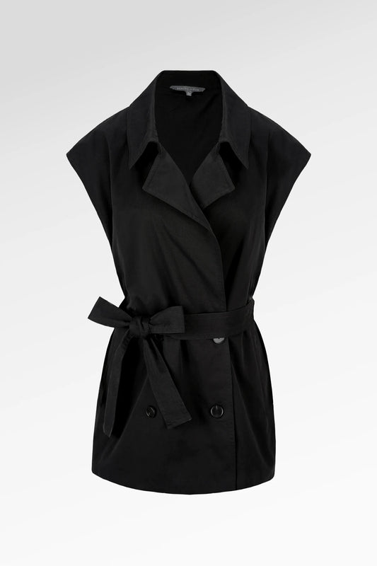 Yoona Trench Vest - Black
