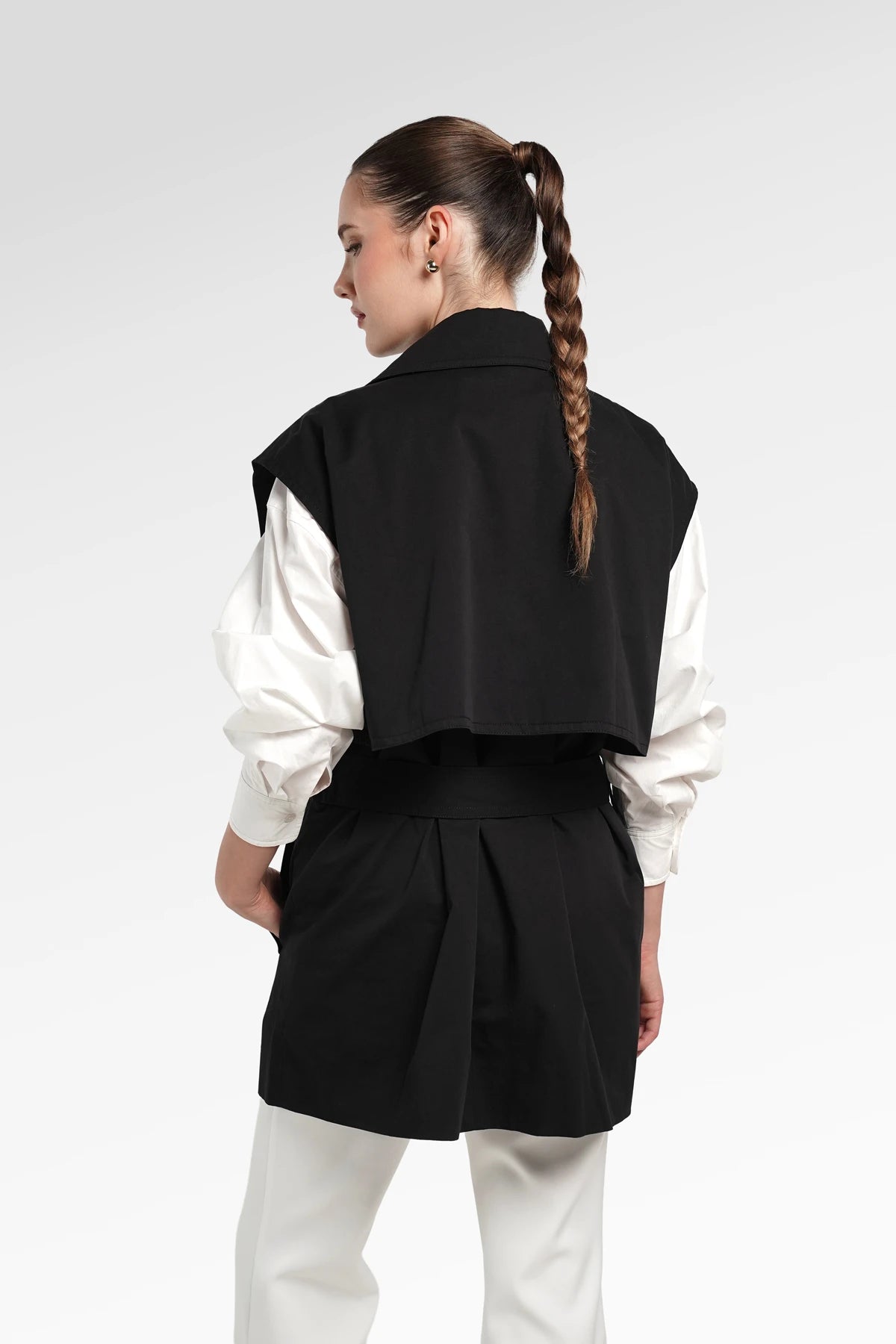 Yoona Trench Vest - Black