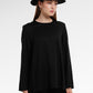 Zea Side Slit Blouse - Black
