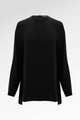 Zea Side Slit Blouse - Black
