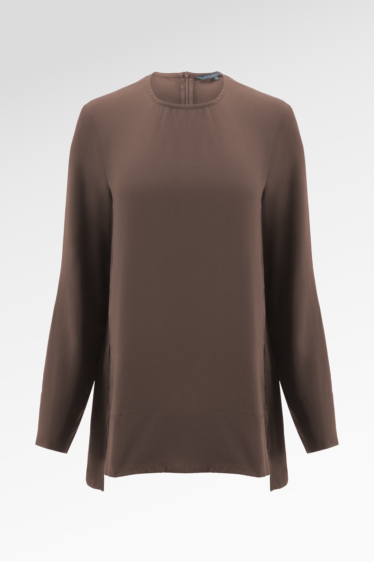 Zea Side Slit Blouse - Dark Taupe