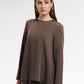 Zea Side Slit Blouse - Dark Taupe