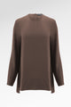 Zea Side Slit Blouse - Dark Taupe