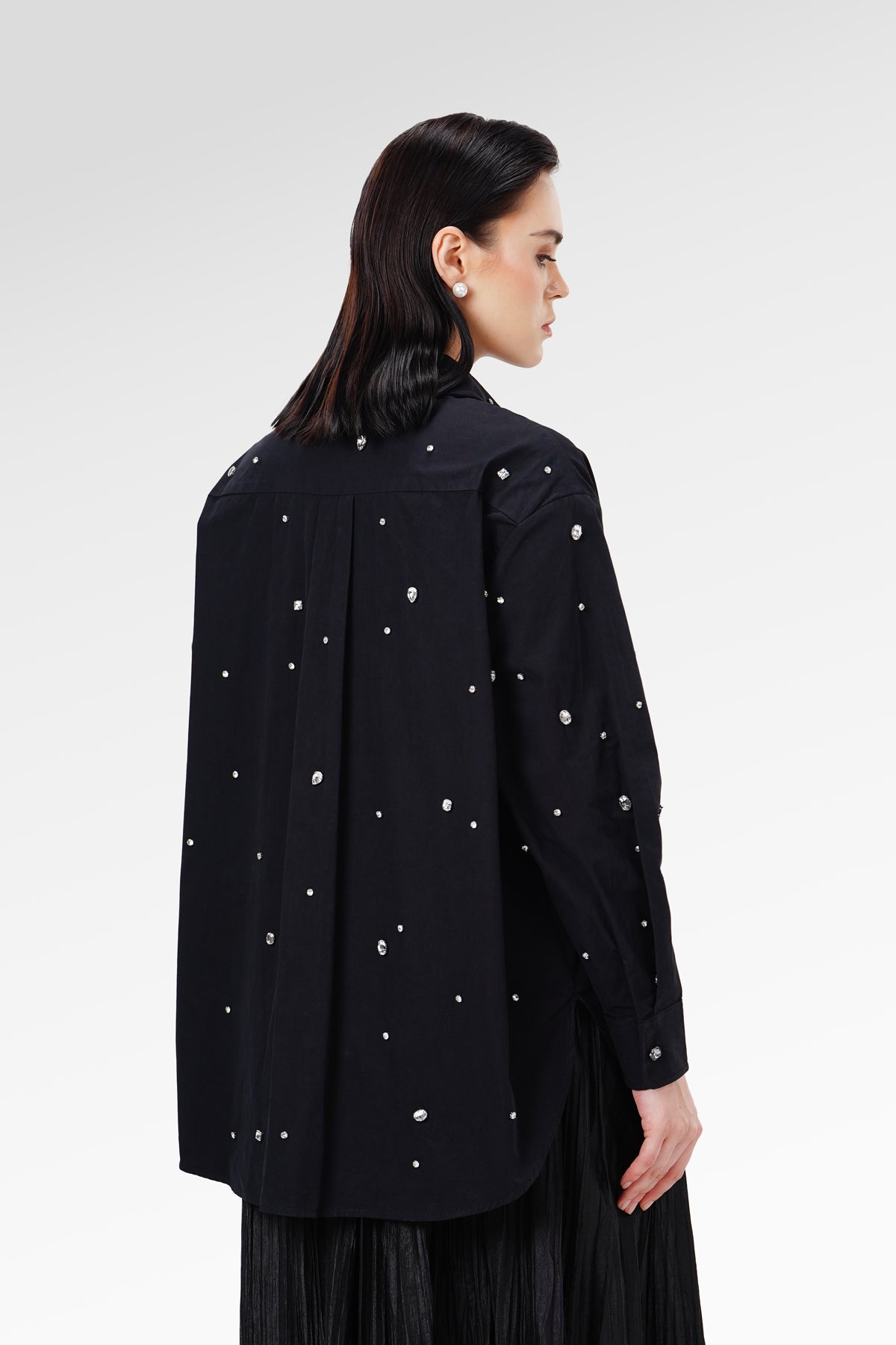 Zelena Beads Shirt - Black