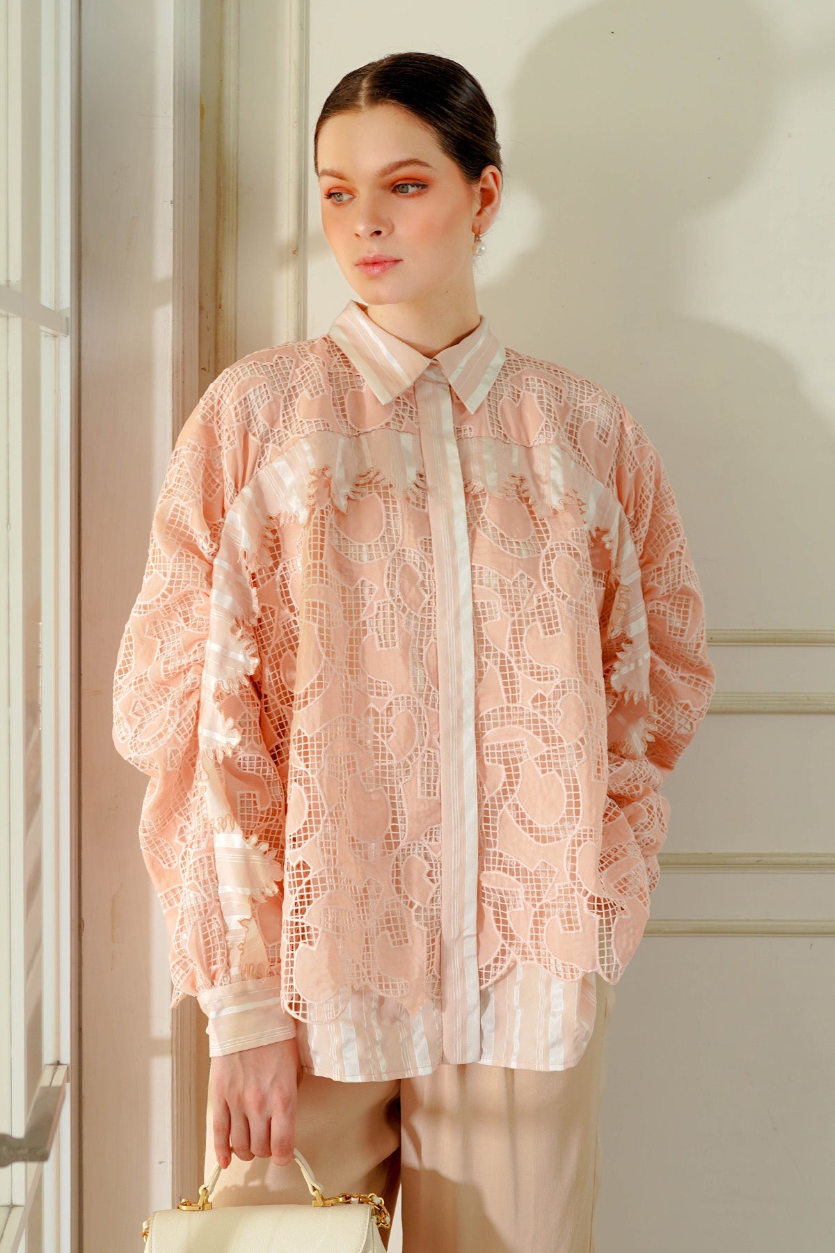 Freya Lace Shirt - Pink