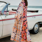 Tropicolors Midi Dress with Pleats - Orange
