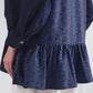 Denim Tales Peplum Shirt - Dark Blue