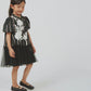 Blooming Eid Kids Stripe Dress - Black