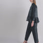 The Monogram Peplum Shirt - Black