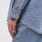 Mono Puzzle Jacquard Denim Shirt - Light Blue
