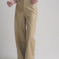 Myra Leather Pants - Khaki