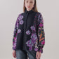 Opulent Bloom Pleated Shirt - Midnight Mosaic
