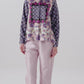 Opulent Bloom Satin Beads Shirt - Floral Ink