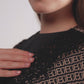 Monogram Diagonal Lace Abaya - Black Choco